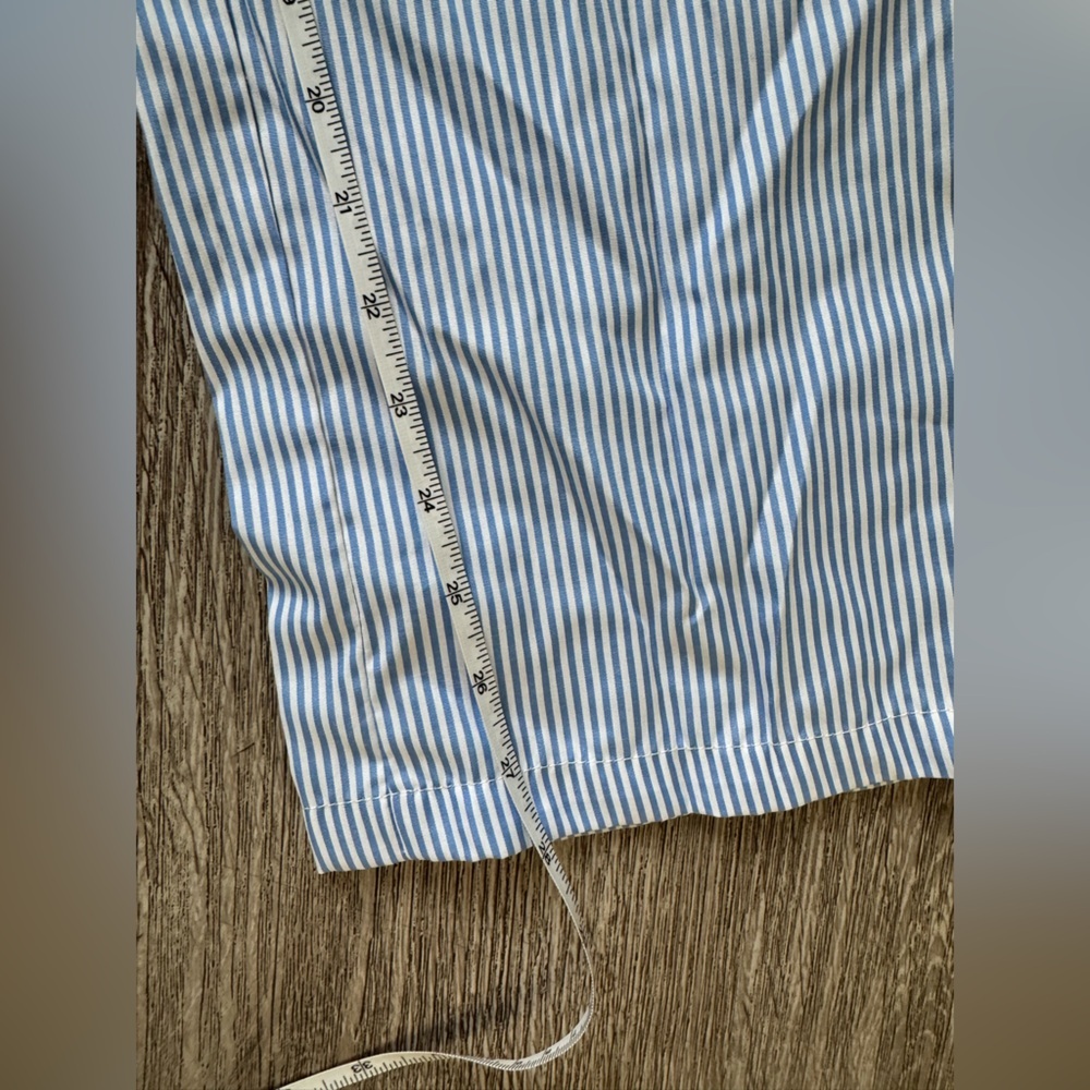 Blue White Striped Lounge Pants Elastic Waist Drawstring Pajama Sleepwear NWOT - Picture 6 of 7